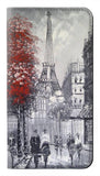 iPhone 13 PU Leather Flip Case Eiffel Painting of Paris