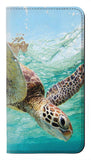 Motorola Moto G Play (2021) PU Leather Flip Case Ocean Sea Turtle