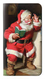 Google Pixel 5A 5G PU Leather Flip Case Santa Claus Merry Xmas