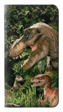Samsung Galaxy A42 5G PU Leather Flip Case Trex Raptor Dinosaur