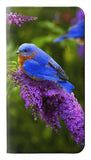 Samsung Galaxy A52, A52 5G PU Leather Flip Case Bluebird of Happiness Blue Bird