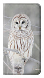  Moto G8 Power PU Leather Flip Case Snowy Owl White Owl