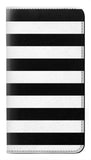 Motorola Moto G50 PU Leather Flip Case Black and White Striped