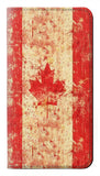 Motorola G Pure PU Leather Flip Case Canada Flag Old Vintage