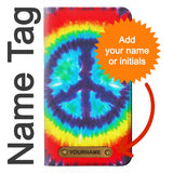 Motorola G Pure PU Leather Flip Case Tie Dye Peace with leather tag