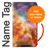 Samsung Galaxy A12 PU Leather Flip Case Nebula Rainbow Space with leather tag