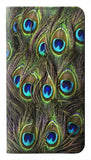 Samsung Galaxy A22 5G PU Leather Flip Case Peacock Feather
