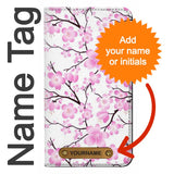 LG Velvet PU Leather Flip Case Sakura Cherry Blossoms with leather tag