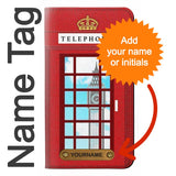 iPhone 7, 8, SE (2020), SE2 PU Leather Flip Case England Classic British Telephone Box Minimalist with leather tag