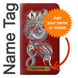 iPhone 12 Pro, 12 PU Leather Flip Case Yakuza Dragon Tattoo with leather tag