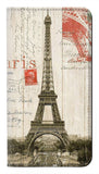 LG Velvet PU Leather Flip Case Eiffel Tower Paris Postcard