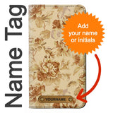 Samsung Galaxy S21 5G PU Leather Flip Case Flower Floral Vintage Pattern with leather tag