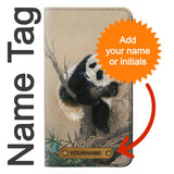 iPhone 13 PU Leather Flip Case Panda Fluffy Art Painting with leather tag
