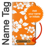 iPhone 7, 8, SE (2020), SE2 PU Leather Flip Case Hawaiian Hibiscus Orange Pattern with leather tag