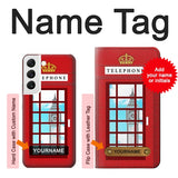  Moto G8 Power Hard Case England Classic British Telephone Box Minimalist with custom name