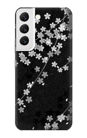 Samsung Galaxy S22 5G Hard Case Japanese Style Black Flower Pattern