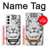  Moto G8 Power Hard Case White Tiger with custom name