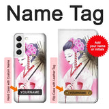  Moto G8 Power Hard Case Devushka Geisha Kimono with custom name