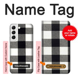  Moto G8 Power Hard Case Black and White Buffalo Check Pattern with custom name