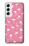 Samsung Galaxy S22 5G Hard Case Pink Flamingo Pattern