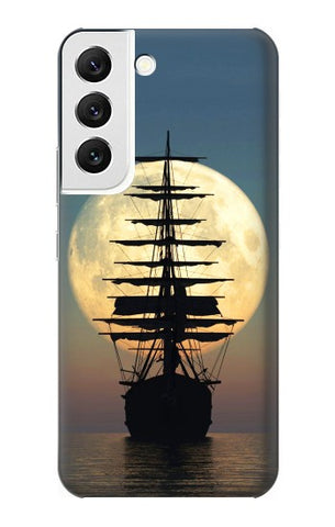 Samsung Galaxy S22 5G Hard Case Pirate Ship Moon Night