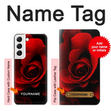  Moto G8 Power Hard Case Red Rose with custom name