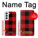  Moto G8 Power Hard Case Red Buffalo Check Pattern with custom name