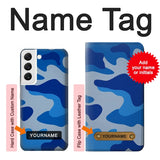 Samsung Galaxy S22 5G Hard Case Army Blue Camouflage with custom name