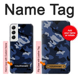  Moto G8 Power Hard Case Navy Blue Camouflage with custom name