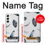  Moto G8 Power Hard Case Feather Paint Pattern with custom name