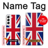 Samsung Galaxy S22 5G Hard Case Flag of The United Kingdom with custom name