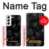  Moto G8 Power Hard Case Black Roses with custom name