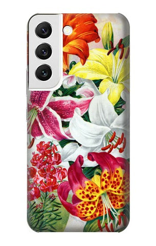 Samsung Galaxy S22 5G Hard Case Retro Art Flowers