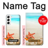 Samsung Galaxy S22 5G Hard Case Sea Shells Starfish Beach with custom name
