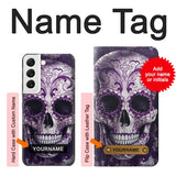  Moto G8 Power Hard Case Purple Sugar Skull with custom name