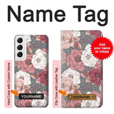  Moto G8 Power Hard Case Rose Floral Pattern with custom name