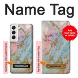  Moto G8 Power Hard Case Rose Gold Blue Pastel Marble Graphic Printed with custom name