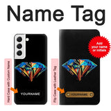 Samsung Galaxy S22 5G Hard Case Abstract Colorful Diamond with custom name