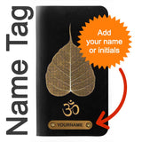 iPhone 7, 8, SE (2020), SE2 PU Leather Flip Case Gold Leaf Buddhist Om Symbol with leather tag