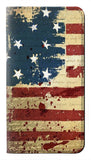 Google Pixel 6a PU Leather Flip Case Old American Flag