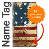 Samsung Galaxy A53 5G PU Leather Flip Case Old American Flag with leather tag