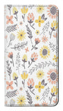  Moto G8 Power PU Leather Flip Case Pastel Flowers Pattern