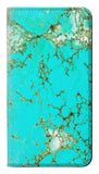 Google Pixel 6 Pro PU Leather Flip Case Turquoise Gemstone Texture Graphic Printed