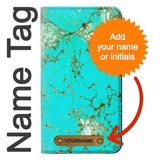 Samsung Galaxy S21 5G PU Leather Flip Case Turquoise Gemstone Texture Graphic Printed with leather tag