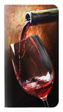 Samsung Galaxy S21 5G PU Leather Flip Case Red Wine Bottle And Glass