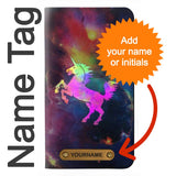 LG Velvet PU Leather Flip Case Rainbow Unicorn Nebula Space with leather tag
