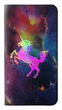 LG Velvet PU Leather Flip Case Rainbow Unicorn Nebula Space