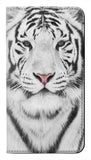 LG G8 ThinQ PU Leather Flip Case White Tiger