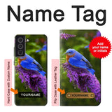 Samsung Galaxy S21 FE 5G Hard Case Bluebird of Happiness Blue Bird with custom name