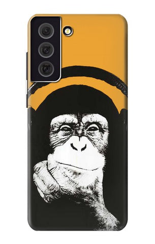 Samsung Galaxy S21 FE 5G Hard Case Funny Monkey with Headphone Pop Music